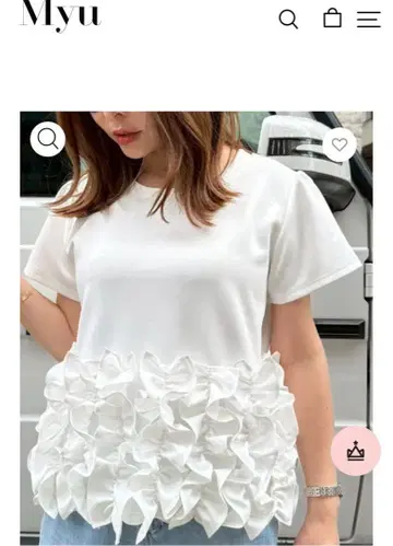 미사용 새상품 MYU 밑단 프릴 티셔츠