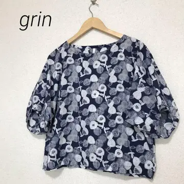 grin 그린 올 패턴 블라우스 풀오버 블라우스