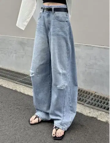 Re:EDIT 배럴 레그 데님 팬츠