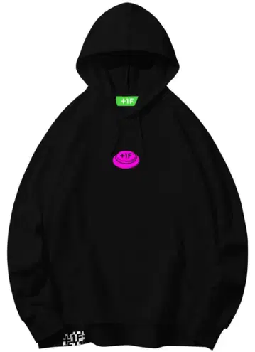 +1F BUTTON LOGO HOODIE / BLACK L