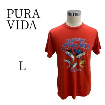 새상품급 PURA VIDA 프라비다 빨간색 티셔츠 L