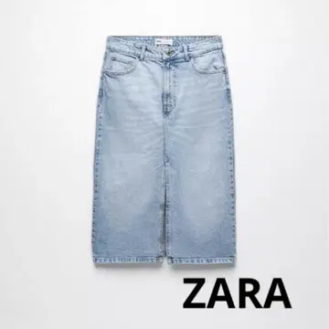 ZARA 미디 기장 데님 스커트 L