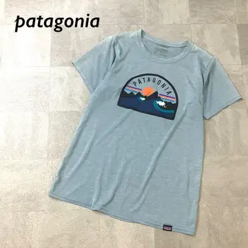 patagonia 프론트 프린트 티셔츠 반팔 블루 계열