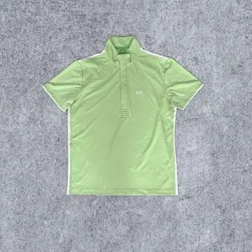 HUGO BOSS 하프 지퍼 피케 셔츠 라이트 그린 원포인트 로고