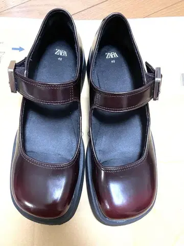 ZARA 버건디 메리 제인 40