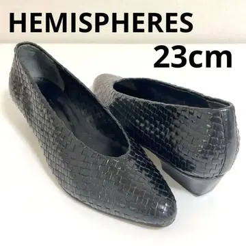 HEMISPHERES 에미스페어 블랙 뜨개질 스틸레토 신발