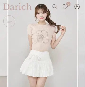 Darich DR 비쥬 리브 니트탑 핑크