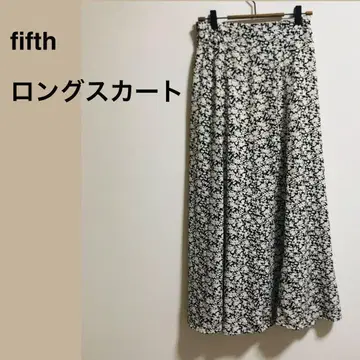 롱 스커트 fifth 화이트 블랙 허리밴딩 안감 있음 프리 사이즈