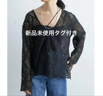 택 포함 미사용 새상품 시너리 SHENERY 레이스 가디건 블랙