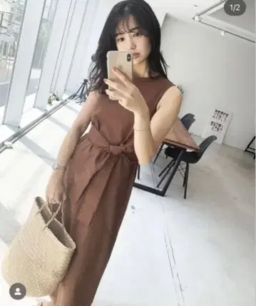코튼 린넨 슬리브리스 원피스 베이스먼트 온라인