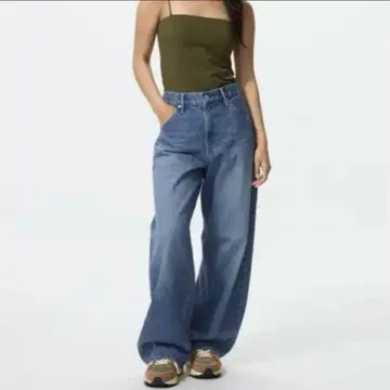 UNIQLO 배기 커브 청바지 블루 25