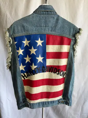 Harley-Davidson 미국 국기 데님 재킷 S