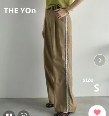 THE YOn 글리터 프린지 사이드라인 슬랙스 와이드 팬츠