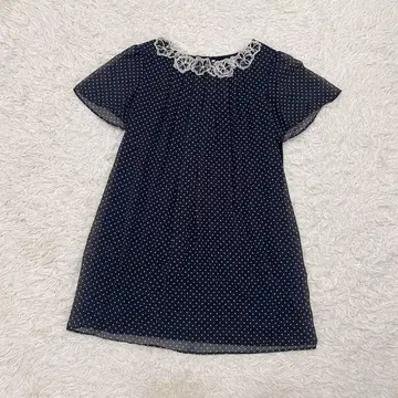 rose tiara 42 플라워 레이스 도트 튜닉 워셔블