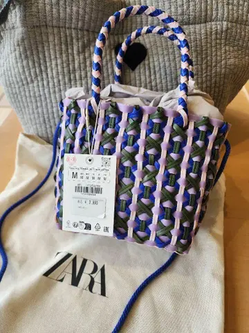 ZARA 자라 뜨개질 바스켓 백