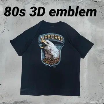 80년대 3D emblem 반팔 빈티지 티셔츠 카피라이트 XL 사이즈