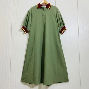 새상품급 이아파피요네 스미스타일 폴로 셔츠 원피스 카키