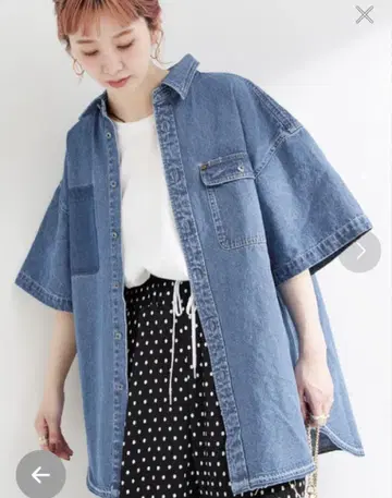 B.C STOCK 베이세스톡 반팔 데님 셔츠