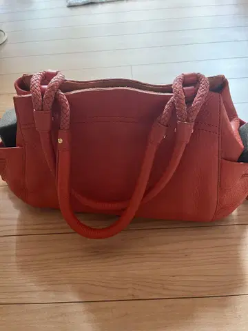 콜한 오렌지 가죽 토트백 수납 가방 포함