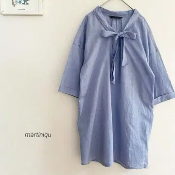 martiniqu 보우타이 셔츠 원피스 a429