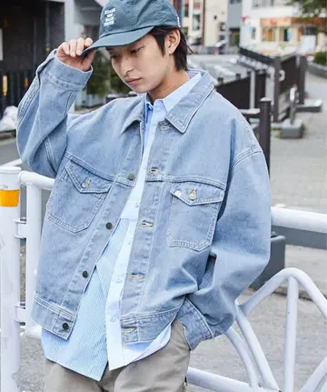 [ Lee ] RIDERJACKET 박스 실루엣 오버 사이즈 데님 자켓