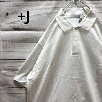 새상품 +J 릴랙스 핏 피케 셔츠 화이트 L 택 포함 질 샌더