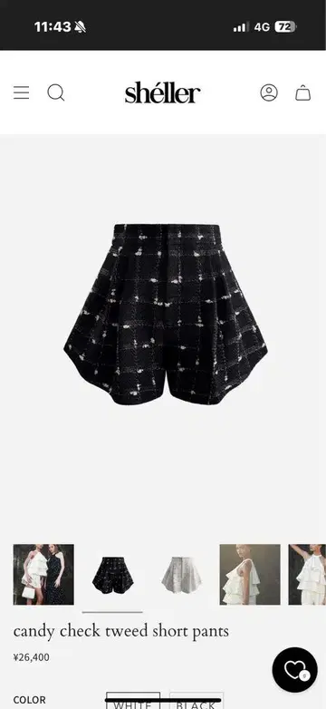 candy check tweed short pants sizeS
