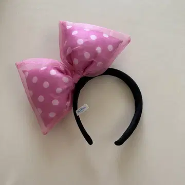 핑크 미니 물방울 패턴 머리띠