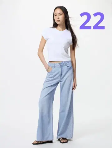 드레이프 와이드 플레어 청바지 유니클로 22
