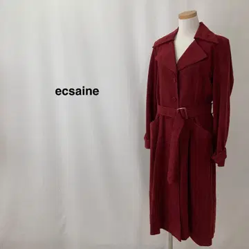 ecsaine 엑세느 스웨이드 느낌 체스터 코트 레드 여성용