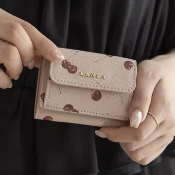 RANDA 란다 체리 프린트 미니 지갑 핑크