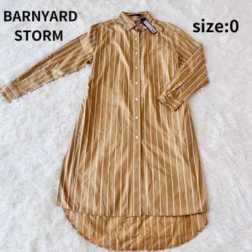 미사용 새상품 BARNYARD STORM 셔츠 원피스 허리 리본
