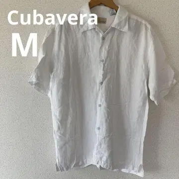 Cubavera 쿠바베라 화이트 반팔 오픈 셔츠 M 자수
