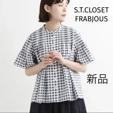 [새상품] S.T.CLOSET FRABJOUS 턱 프릴 블라우스