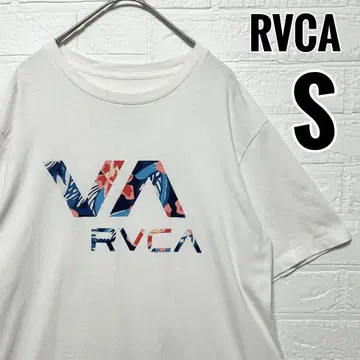 RVCA 루카 티셔츠 화이트 프린트 로고 크루넥 반팔 [S]