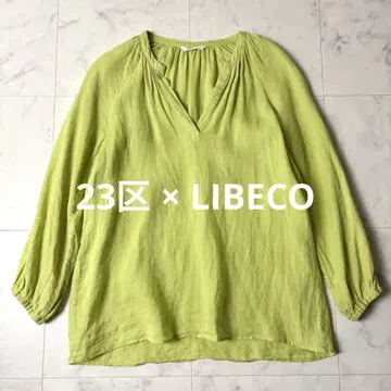 23구 x LIBECO 린넨 100% 풀오버 셔츠 블라우스 38