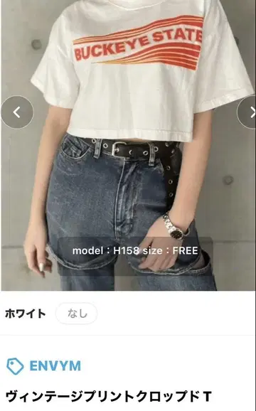 ENVYM 앙비 미사용 새상품 빈티지 프린트 크롭 T