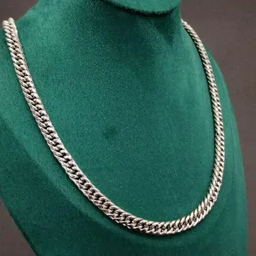 빈티지 실버 체인 키헤이 목걸이 8mm 두꺼운 스타일