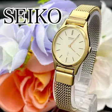 작동 손목시계 SEIKO 세이코 골드 새 배터리 여성용 I05