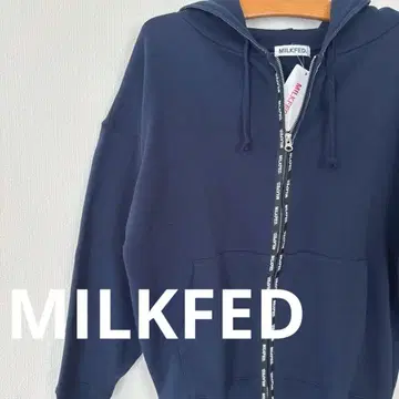 MILKFED. 네이비 풀 집업 후드티