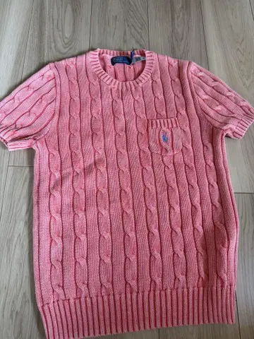 Polo Ralph Lauren 핑크 반팔 스웨터