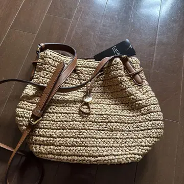 RRL 베이지 스트로 숄더백 라피아 새상품