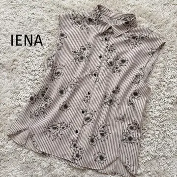 새상품급 IENA 이에나 스트라이프 플라워 블라우스 베이지 F