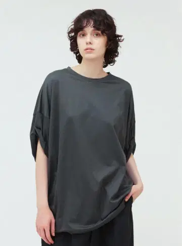 mizuiro ind 롤업 슬리브 와이드 T