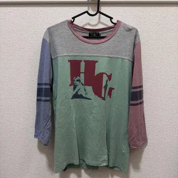 HYSTERIC GLAMOUR 래글런 7부 기장 T셔츠