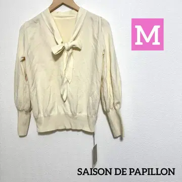 SAISON DE PAPILLON 리본 타이 니트 풀오버