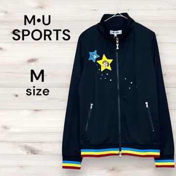 M U SPORTS 엠유 새상품 캐릭터 와펜 부착 블루종 블랙 M