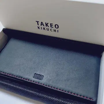 [새상품] TAKEO KIKUCHI 남성용 얇은 타입 장지갑 블랙