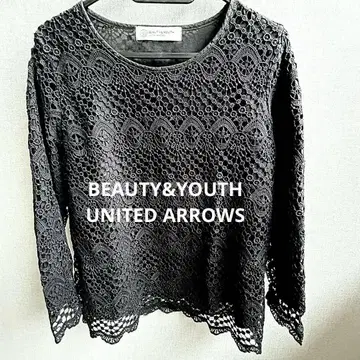 BEAUTY&YOUTH UNITED ARROWS 블랙 레이스 긴팔 상의