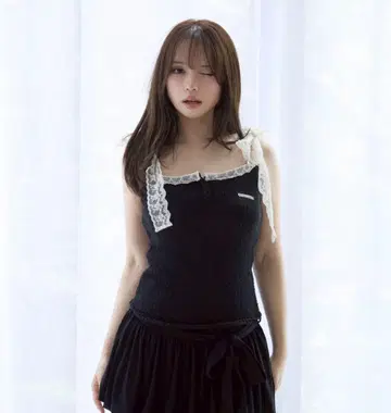 Cotton 리본 탱크 andmary black